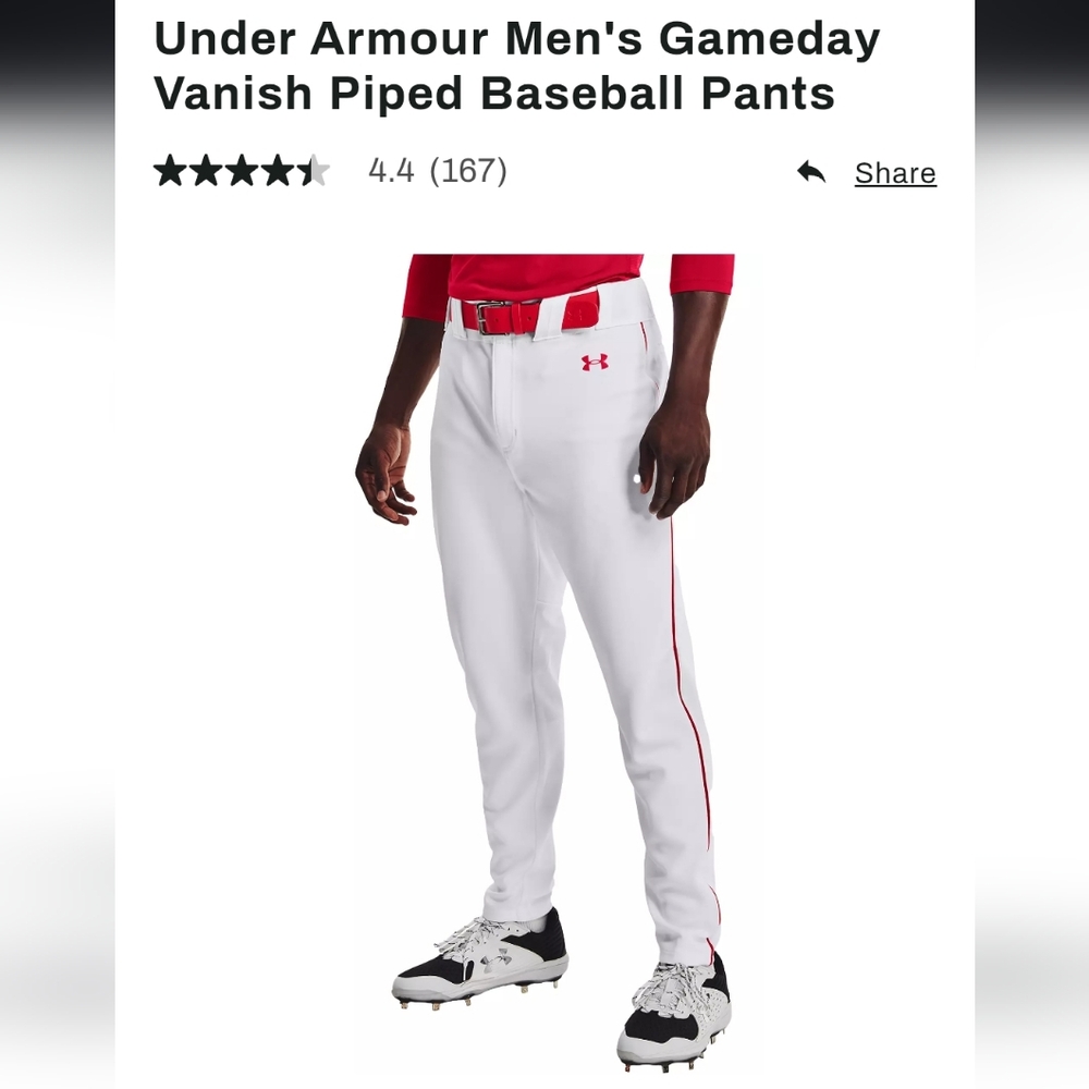 Under Armour Men's White Baseball Pants